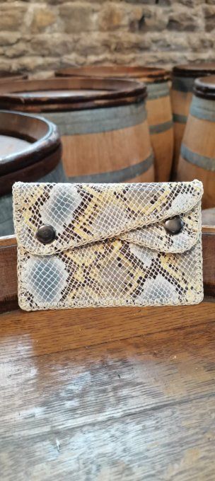 Porte carte/monnaie cuir reptile
